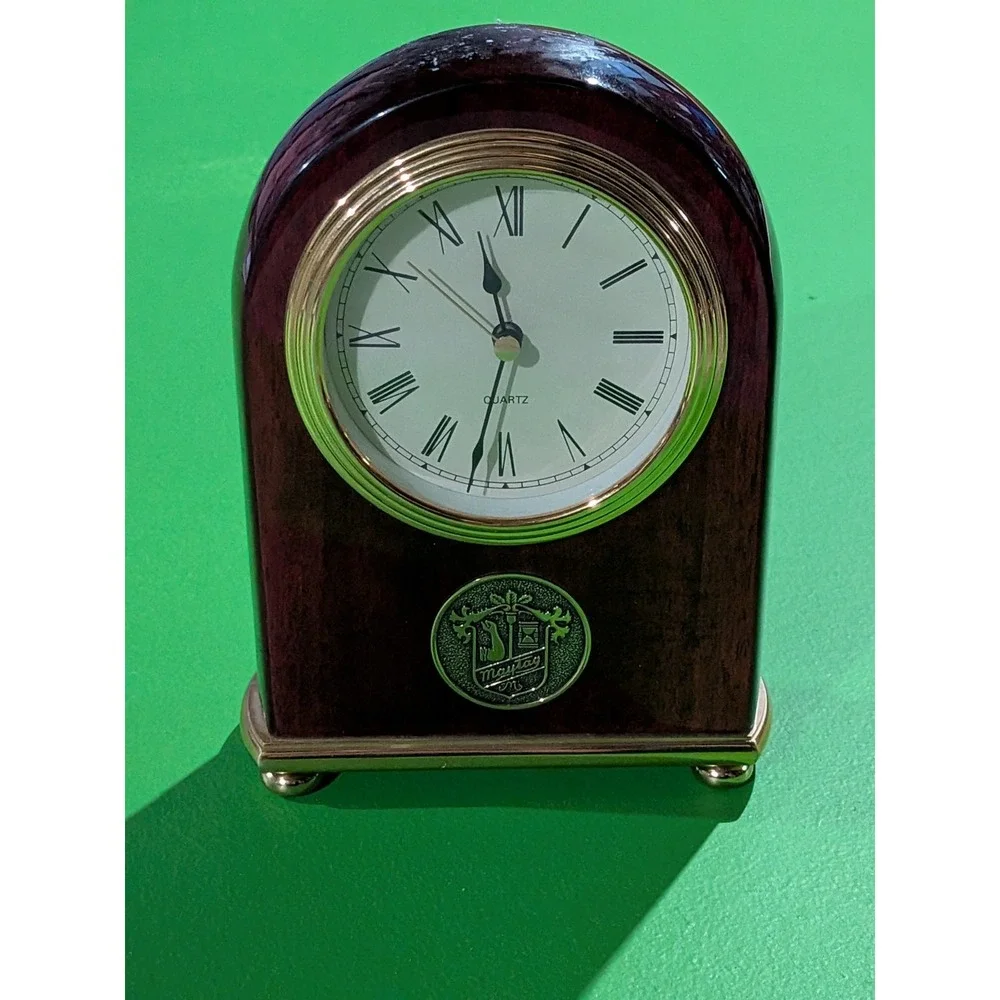 Vintage 2000 Maytag San Diego Employee Award Desk Clock Rosewood Finish ~6
